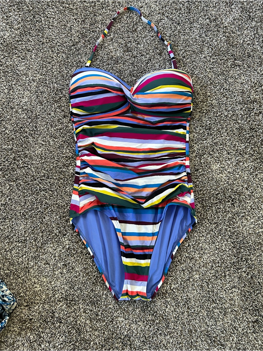 Anne Cole Multicolor Striped One-Piece Swimsuit with removable strap